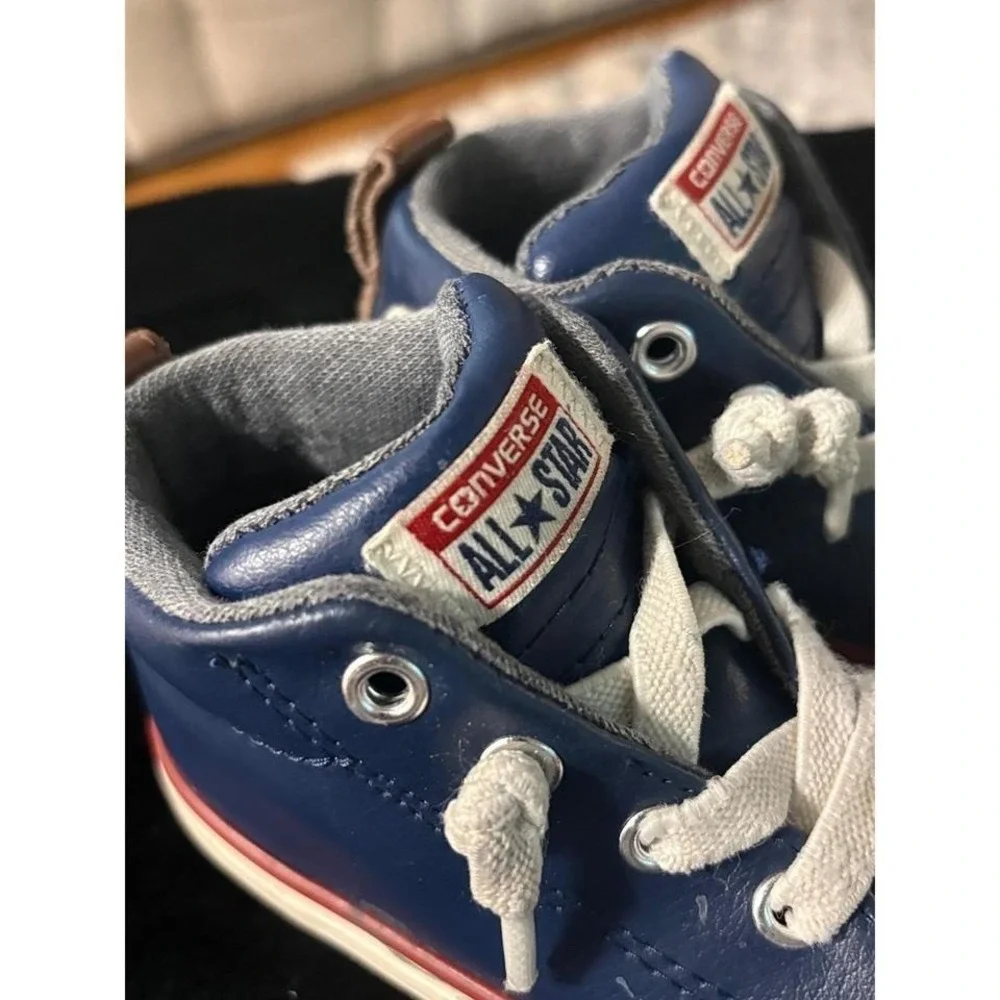 Converse Chuck Taylor All Star‎ Street Mid Navy Leather Infant Shoes 6 758186C